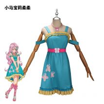 Anime Cartoon Little Pony Fluttershy Kleid Cosplay Kostüm Mode Uniform Outfit Halloween Mädchen Party Schöne Prinzessin Rock Perücke
