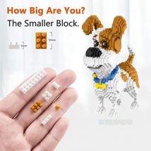 2000+pcs 16013 Mike Dog Building Blocks Diamond Micro Small Particles Spelling Toy Pet Dog Block