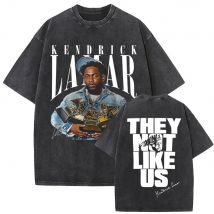 Limitierter Rapper Kendrick Lamar They Not Like Us Washed Vintage T-Shirt Sommer Männer Frauen Hip Hop Übergroßes Street Crewneck T-Shirt