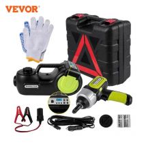 VEVOR Cric 5T per Auto Idraulica Elettrica Martinetto Idraulico Elettrico 155-530 mm con Compressore Chiave a Impulsi Cassetta degli Attrezzi 12V Kit Riparazione Cric Martinetto per Auto CRV SUV