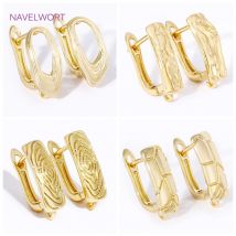 2/4 Stück 18K vergoldete Shvenzy Ohrringbefestigungen Messing Ohrhaken, Befestigungselemente für Ohrringe, für DIY Ohrring Schmuckherstellung