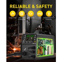 HZXVOGEN 5-in-1 Aluminium-Schweißgerät 110V/220V 200A Digitales MIG/Lift-TIG/Stick-Schweißgerät Geräuscharmes Lift-TIG Gas-/Gasloses Schweißgerät