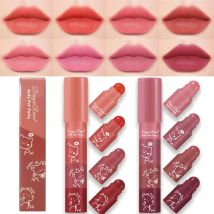 Vierfarbiger Lippenstift Herbst und Winter Matt Samt-Matt Lipgloss Langanhaltender Make-up-Effekt Aufhellender Teint Lipgloss W