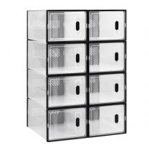 Organizzatore per riporre scarpe nero trasparente 8/12/18 pezzi scarpiera pieghevole scatole per scarpe impilabili con porta magnetica