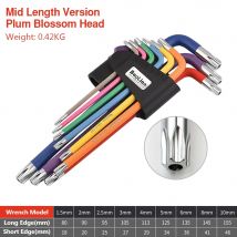 Inbusschlüssel-Sets, 9-teilig, Sechskantschlüssel, bunt, universeller Sechskantschlüssel, Schraubendreher, Kugelschlüssel mit sechs Gläsern, Handwerkzeuge für die Fahrradreparatur