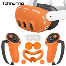 Silikon Schutzhülle Set für Quest 3 VR Headset Controller Grip Shell Fall Objektiv Kappe Gesicht Abdeckung Für Meta Quest 3 Zubehör