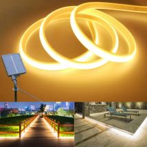 Strisce luminose al neon solari COB 24V DC 24V Luci flessibili Impermeabile IP67 Bianco caldo 1m 2m 3m 4m 5m Striscia LED per la decorazione del giardino