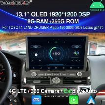 Carplay 13,1'' Android 14,0 8GB + 256GB Auto Multimedia Player GPS 4G LTE + wifi DSP BT Für TOYOTA LAND CRUISER Prado 120 2003-2009