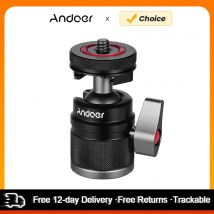 Andoer 2 in 1 Mini-Kaltschuh-Kugelkopf mit doppeltem Verwendung zweck und 1/4 Schraube Kalt schuh halterung 360 ° drehbare Aluminium legierung für Kamera-Telefon halter