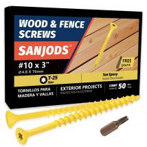 100-35pcs Wood Screws #8 #10 Rust Resistant Deck Screw Tan Exterior Epoxy Coated Outdoor Decking Screw Torx Star Drive Flat Head