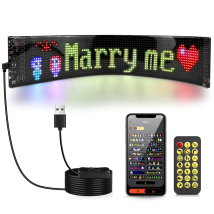 Smart Pixel LED Advertising Sign Scrolling Display Panel Screen BT APP Control USB 5V DIY Image Text Pattern Animation Creative