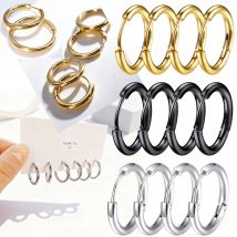10PCS Großhandel Punk Minimalistischen Edelstahl Runde Schwarz Frau Piercing Hoop Ohrring Schmuck Zubehör Dekoration Trend