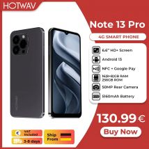 [Nave dalla Germania] HOTWAV Note 13 Pro Smartphone 6.6'' HD+ Android 13 16GB+256GB Telefono cellulare Octa-Core 50MP 5160mAh Cellulare