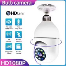 Telecamera di Sorveglianza E27 con Visione Notturna a Colori, Tracciamento Umano Automatico, Zoom, Monitor di Sicurezza Interno WiFi, Mini Telecamera IP