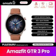 [Tylko dla Euro] Amazfit GTR 3 Pro GTR3 Pro GTR-3 Pro 46 mm Smartwatch Monitorowanie poziomu stresu 150 trybów sportowych Inteligentny zegarek