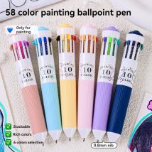 3/6-Pack mehrfarbige Stifte, 28/58 Farben, 10-in-1-Farbkugelschreiber, 0,8 mm feine Spitze, glattes Schreiben, einziehbare Kugelschreiber