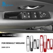 Real Soft Carbon Fiber Sticker For Renault Megane RS 2009 2010 2011 2012 2013 2014 2015 LHD RHD Car Window Lift Button Panel