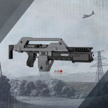 Modello di Fucile M41A Pulse degli Alieni del Film MOC, Blocchi da Costruzione, Replica 1:1, Arma Militare Controllata ad Aria, Mattoncini da Assemblare, Giocattolo Regalo