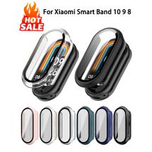 Custodia in vetro temperato + PC per Xiaomi Mi Band 10 9 8 Cover protettiva antiurto per schermo completamente rigido Xiaomi Smart Band 10 9 Accessori