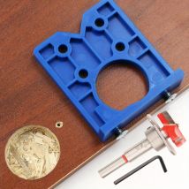 Verdeckte Scharnierschablone für die Holzbearbeitung mit 35-mm-Bit-Set, leichter Positionierer für die genaue Schrankscharnier-Installation, DIY-Werkzeuge
