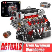 Mould King-construcción del motor motorizado para niños, juguete técnico, F488, supercoche V8, bloques de construcción, regalo de Navidad, 10130