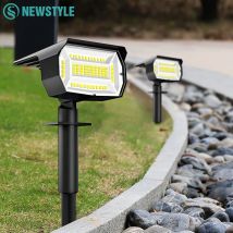 Zewnętrzne 72/68 LED Solarne reflektory krajobrazowe IP65 Wodoodporna lampa słoneczna z 3 trybami Słoneczne oświetlenie ogrodowe na podwórko