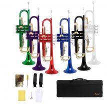 SLADE Tromba in Sib Corpo in ottone Tromba piatta B placcata in oro Performance Principianti Strumento musicale in ottone con accessori e parti