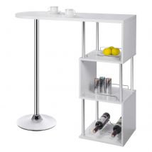WOLTU 1PC Tavolo da bar salvaspazio Bistrot Colazione Sala da pranzo Tavolino da cucina con ripiani a 3 livelli per esposizione di bevande