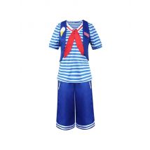 Boys Girls Cosplay Costume Adult Sailor Uniform Halloween Cos Suits Party Home Tshirts shorts fashion blue summer sailor uniform