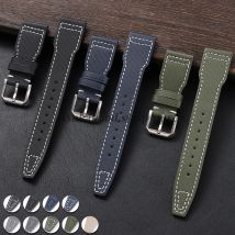 20mm 21mm 22mm Nylon Canvas Cowhide Leather Watch Strap for IWC Pilot Portugieser Portofino Watchband Bracelet Watch Accessories