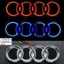 18*5.8CM is suitable for 5D Audi refitting personalized decorative light Q3 A3 Q5 TT A5 A8 rear logo LED light emitting logo.