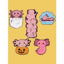 Cute Axolotl Enamel Pin Pink Fish Brooches for Women Lapel Pin Metal Badge Collar Jewelry Clothing Accessories Kids Gifts