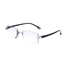Men Rimless Reading Glasses Women Bifocal Far Near Anti Blue Light Glasses Magnification Eyewear Presbyopic Glasses Diopter TR90