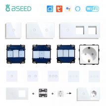BSEED WIFI dotykowy przełącznik oświetlenia część szklany Panel tylko funkcja inteligentny włącznik Wifi DIY część EU Wifi gniazdka części