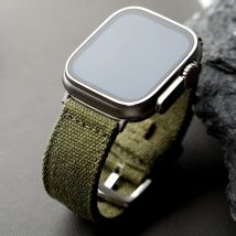 Handmade double-layer canvas strap compatible For Apple Watch 49MM 46MM 45MM 42MM 41MM men's thick Ultra S13 Watchband