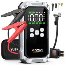 Avviatore di emergenza per auto YUSMAN 5000A, compressore d'aria 150PSI, torcia portatile, power bank per auto 12V