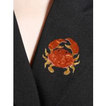 A Fashionable and Interesting Orange Crab Brooch, Hat, Shirt, Backpack Accessory, Suitable for Daily Matching Clothing
