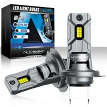NOVSIGHT-bombillas LED H7 para faros delanteros de coche, lámparas blancas de 60W y 6500K, tamaño Mini con ventilador, luces Led Plug and Play para accesorios de coche