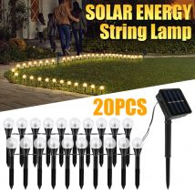 Stringa solare a LED 20 in 1 8 modalità Illuminazione impermeabile da giardino e cortile per feste festive Matrimoni e lampade decorative