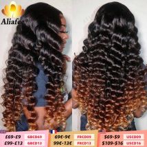 HD 13x6 Loose Deep Wave Wigs Curly Lace Frontal Human Hair Wigs Honey Blonde Ombre Colored Lace Front Wig PrePlucked For Women