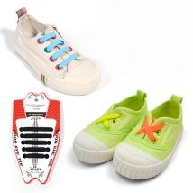 10Pcs/Set Elastic Silicone Shoelaces Children Athletic Running No Tie ShoeLaces All Sneakers shoes lace Fit Strap Shoelace