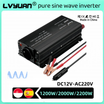 Inverter a onda sinusoidale pura DC 12v a AC220V 1200W 2200W Trasformatore di tensione Convertitore per auto di potenza Inverter solare