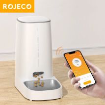 ROJECO Automatyczny podajnik karmy dla kotów Inteligentny dozownik karmy dla kotów WiFi Zdalnie
