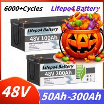 48V LiFePO4 Akku-Pack 50/100/150/200/300Ah - Bluetooth-Überwachung, Deep Cycle, parallel einstellbar für 3000W/5000W/6000W Solaranlagen