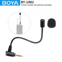 BOYA Microfono audio flessibile omnidirezionale a collo di cigno tipo TRS da 3,5 mm per sistema microfonico lavalier wireless BY-UM2