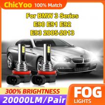 20000LM Fog Lights 60W Canbus No Error LED Fog Lamps 12V 6000K White For BMW 3 Series E90 E91 E92 E93 2005-2010 2011 2012 2013