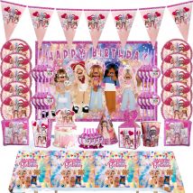 Cartoon Rosa Roblox Geburtstag Party Dekorationen Servietten luftballons Platte Mädchen Baby Dusche Einweg Roboter Geschirr Liefert set