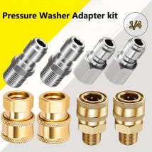 1/4 Inch External and Internal Thread Kit Pressure Washer Adapter Garden Hose Water Gun Quick Connector Quick Release Fitting