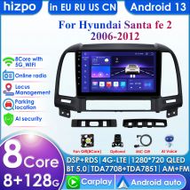 Autoradio Android 2din per Hyundai Santa Fe 2 2006 - 2012 Autoradio Lettore video multimediale GPS Navi Unità principale Carplay Auto 4G