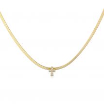HECHENG,Zircon Cross Necklace for Women Stainless Steel Blade Chain Fashion Choker for Ladies gift Wholesale
